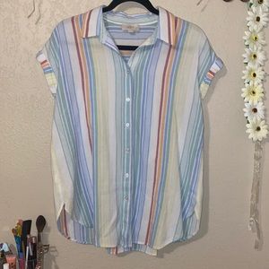 LOFT rainbow button down.